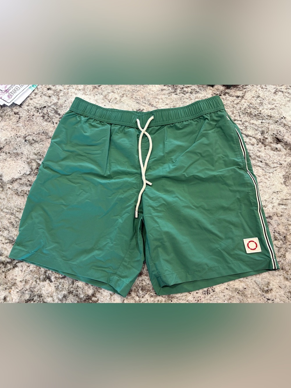 Men’s Green Swim Shorts with Drawstring